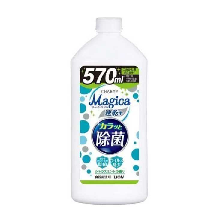 

Средство для мытья посуды Lion Charmy Magica+ с ароматом цитруса и мяты, 570 мл