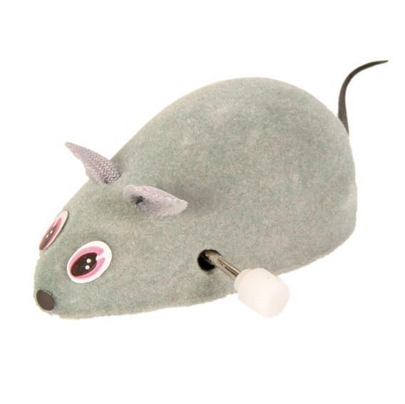 Игрушка для кошек Чистый котик Мышь заводная серая 7,5 см