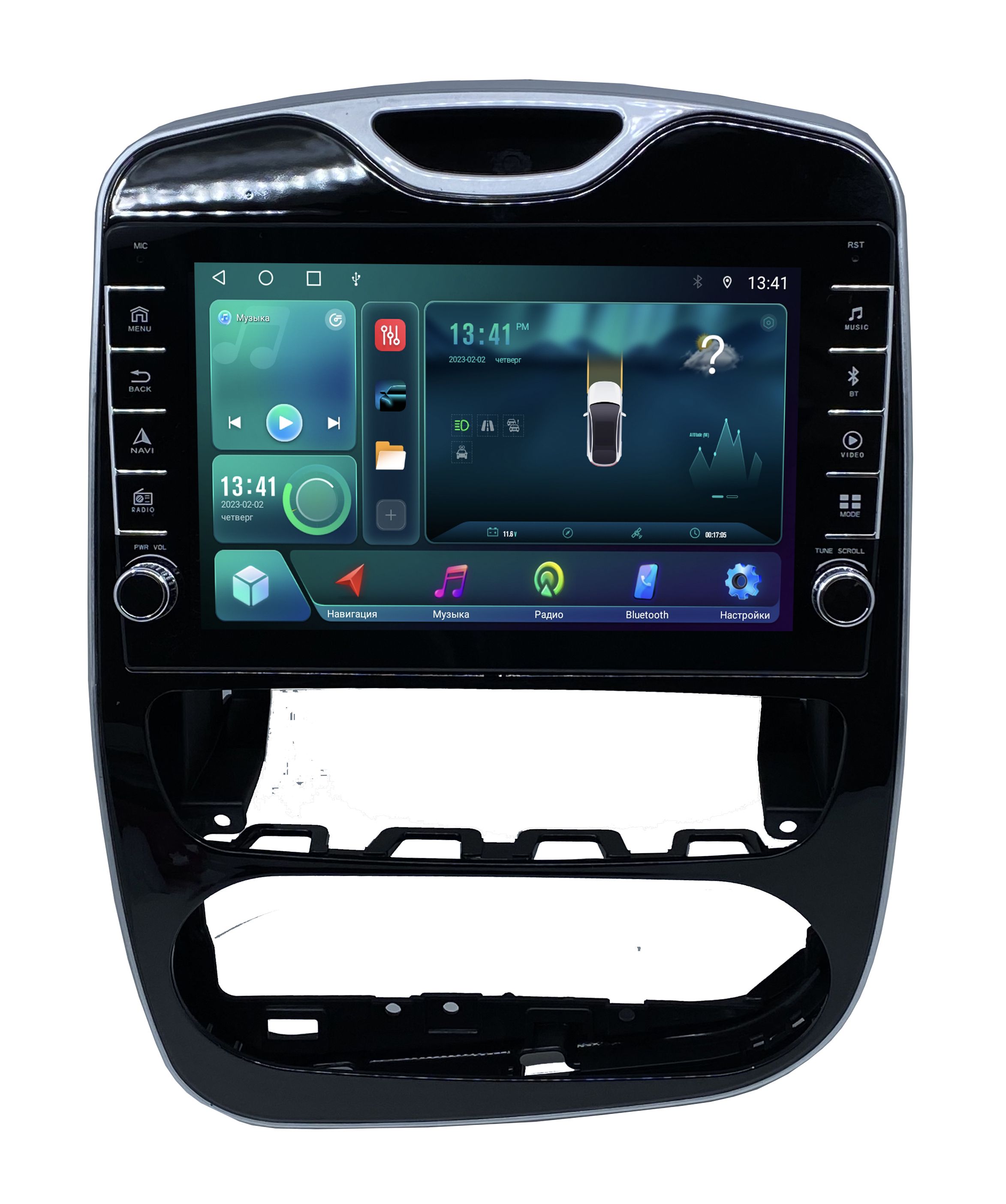 Штатная магнитола ANDROID Renault CLIO: IV рест- (2016-2019) климат + конд , Android 12, 2