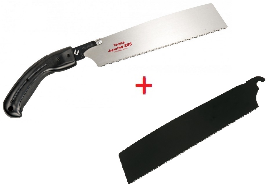 Ручная пила TAJIMA Japan Pull JPR265D +запасное полотно с покрытием GNB265FBP(265мм)