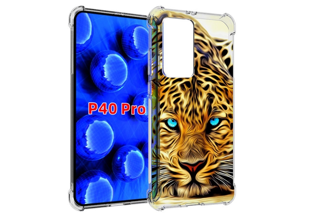 

Чехол MyPads Голубоглазый-гепард для Huawei P40 Pro противоударный, Прозрачный, Tocco