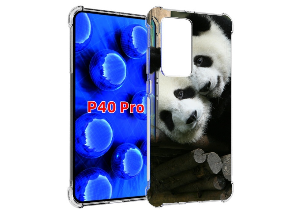 

Чехол MyPads Две-панды для Huawei P40 Pro противоударный, Прозрачный, Tocco