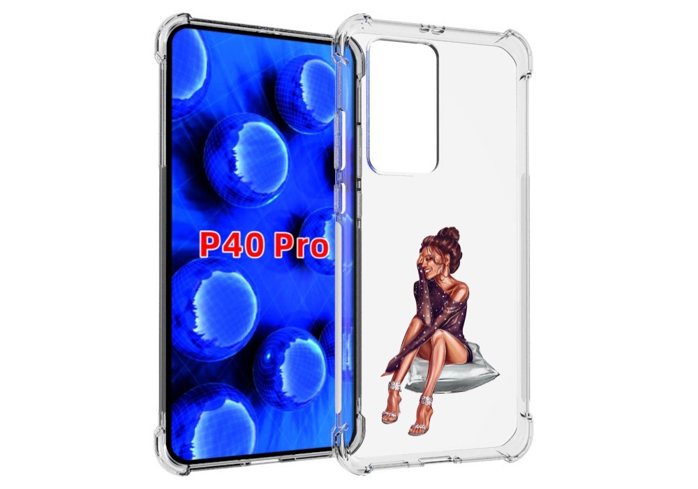 

Чехол MyPads Девушка-на-подушке женский для Huawei P40 Pro противоударный, Прозрачный, Tocco