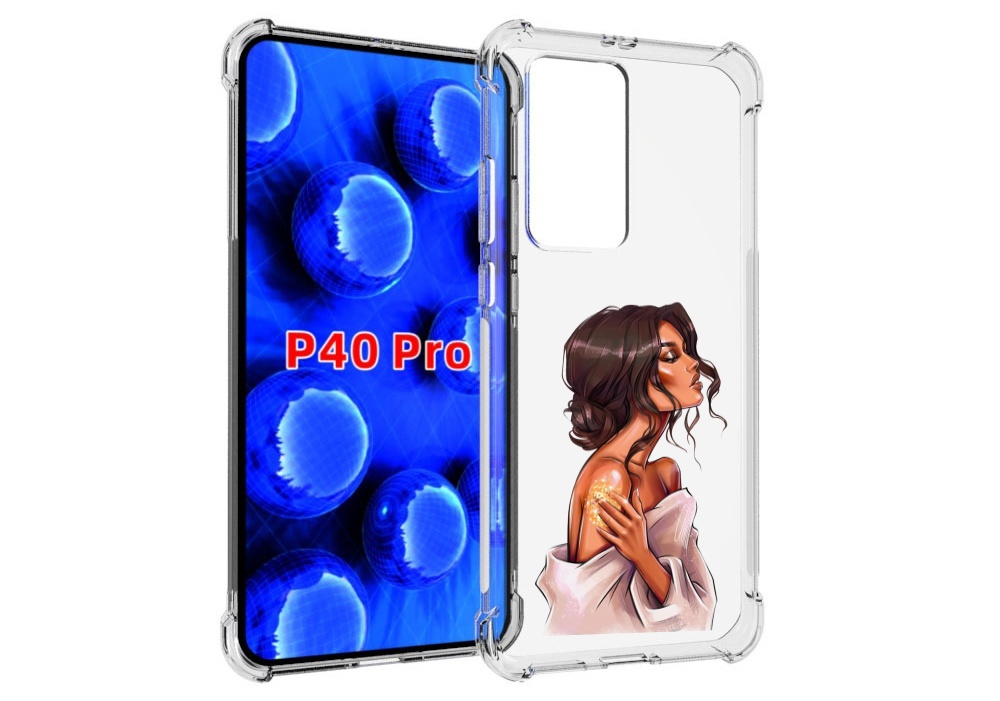 

Чехол MyPads Девушка-нежная женский для Huawei P40 Pro противоударный, Прозрачный, Tocco