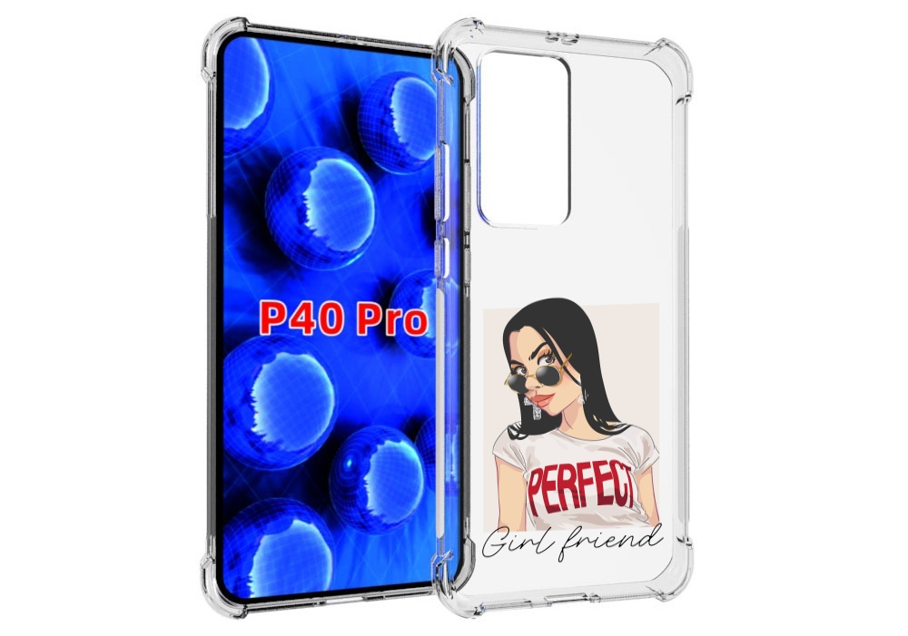 

Чехол MyPads Девушка-с-сережками женский для Huawei P40 Pro противоударный, Прозрачный, Tocco