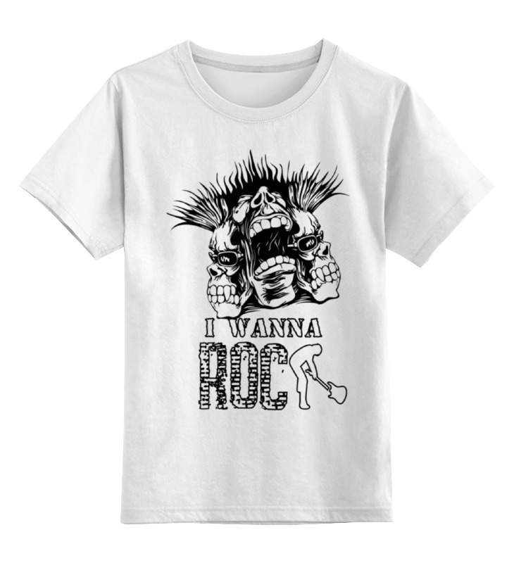 

Футболка детская Printio I wanna rock w цв. белый р. 128, I wanna rock w