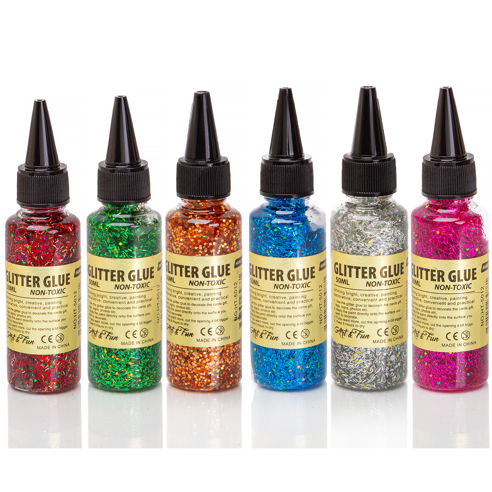 фото Глиттер для слаймов wellywell glitter glue 50 мл, 6 штук blestki_glitterglue_6_metallic