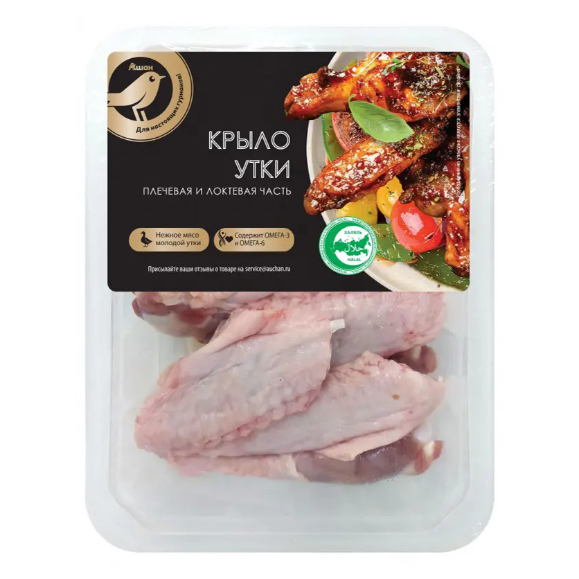 

Крыло утиное АШАН Золотая птица охлажденное +-1 кг
