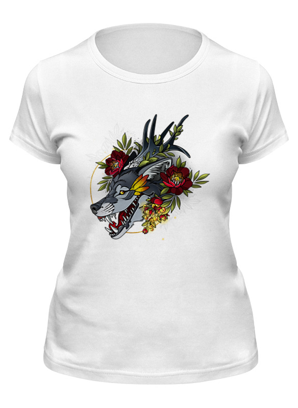 

Футболка женская Printio Smiling wolf белая S, Белый, Smiling wolf