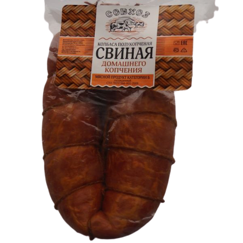 

Колбаса полукопченая Совхоз Свиная домашнего копчения +-600 г
