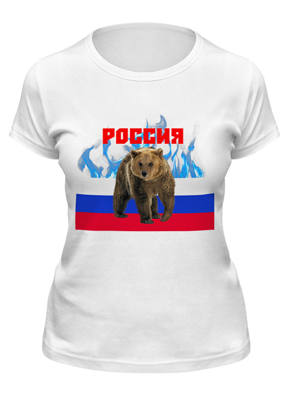 

Футболка женская Printio Россия белая S, Белый, Россия