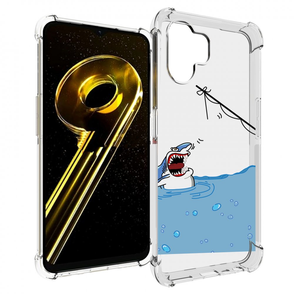 Чехол бампер MyPads акула-рисунок для Realme 10 5G противоударный