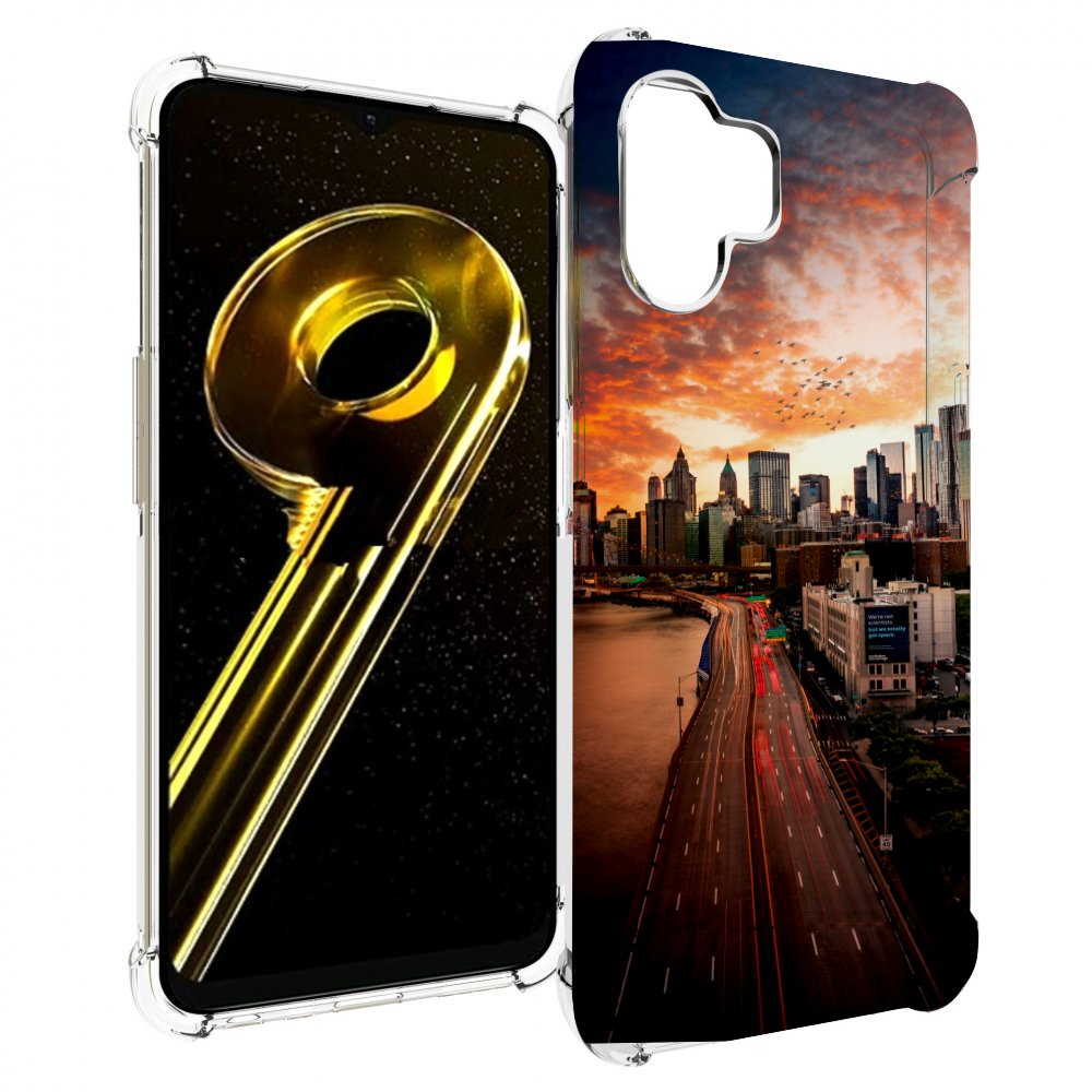 

Чехол бампер MyPads американский город фото для Realme 10 5G про..., Прозрачный, Tocco