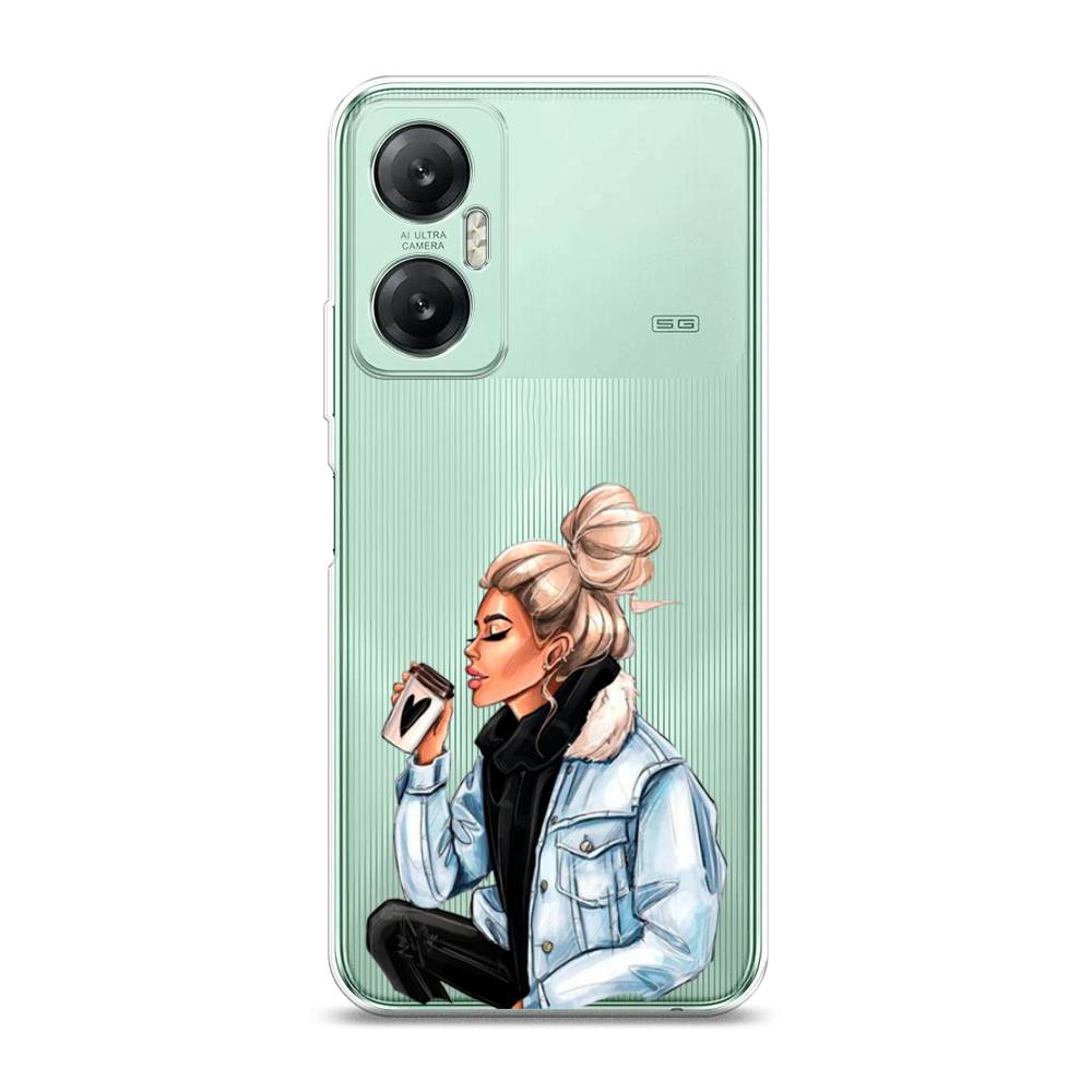 

Чехол Awog на Infinix HOT 20 5G "Cute girl", Бежевый;черный;голубой, 3103250-7
