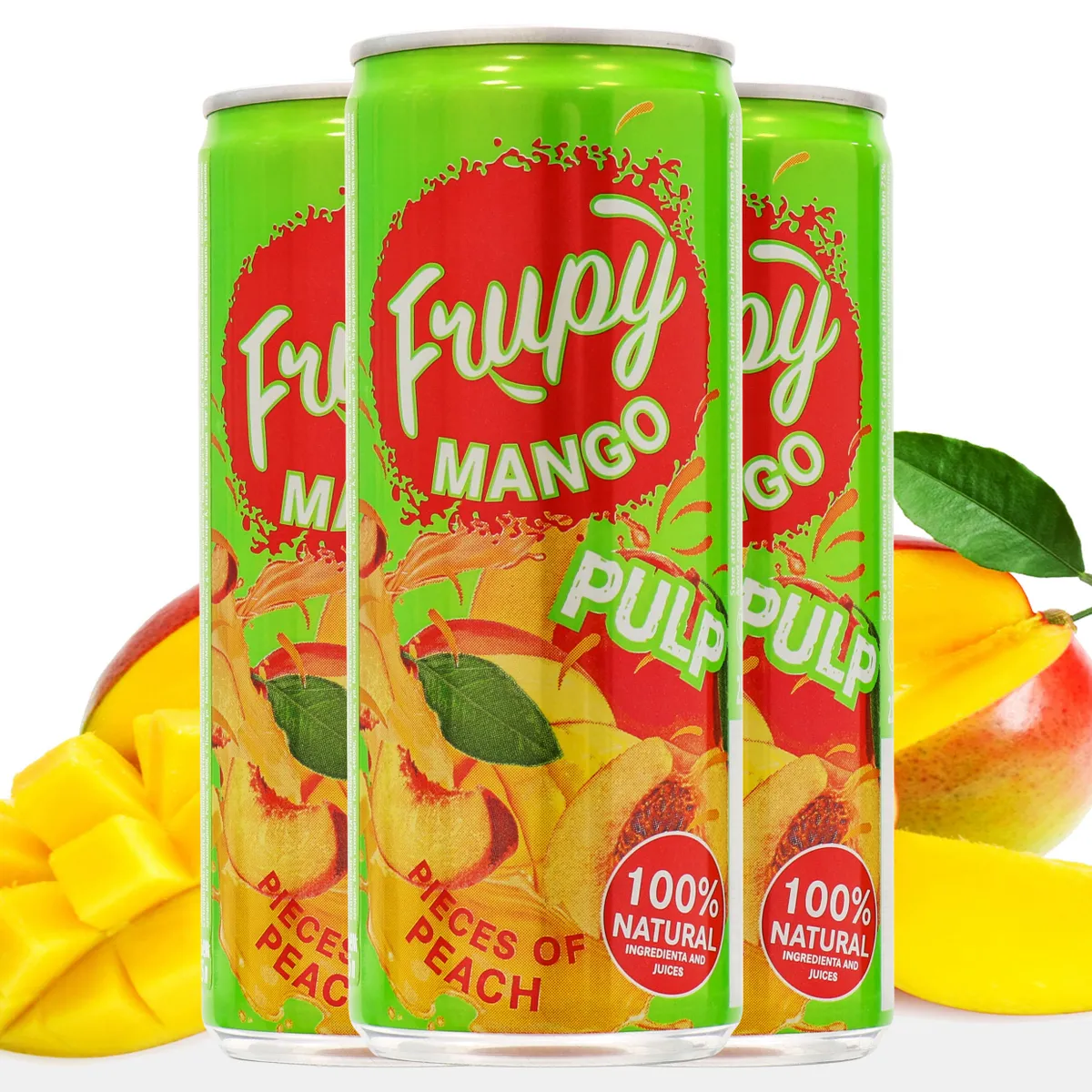 

Натуральный сок с добавлением кусочков фруктов FRUPY Манго-Персик, 0,25л х 12 шт, FRUPY