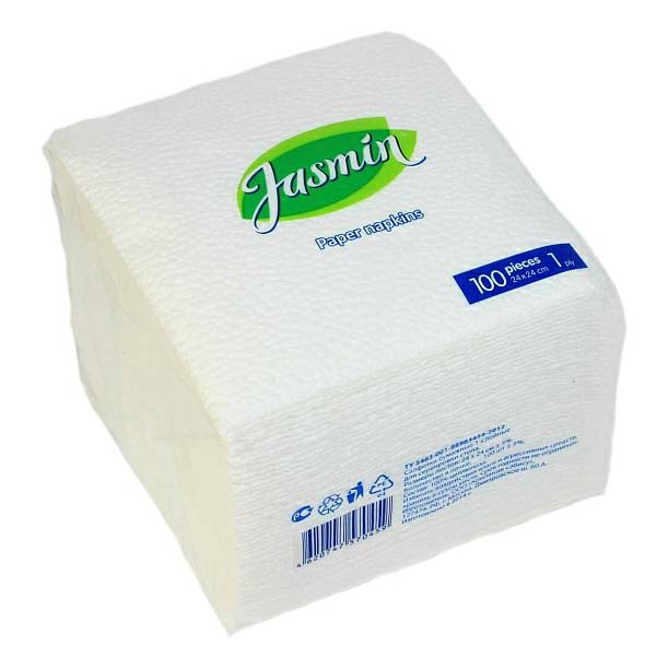 Бумажные салфетки Jasmin 24 х 24 см 100 шт., белый  - Купить