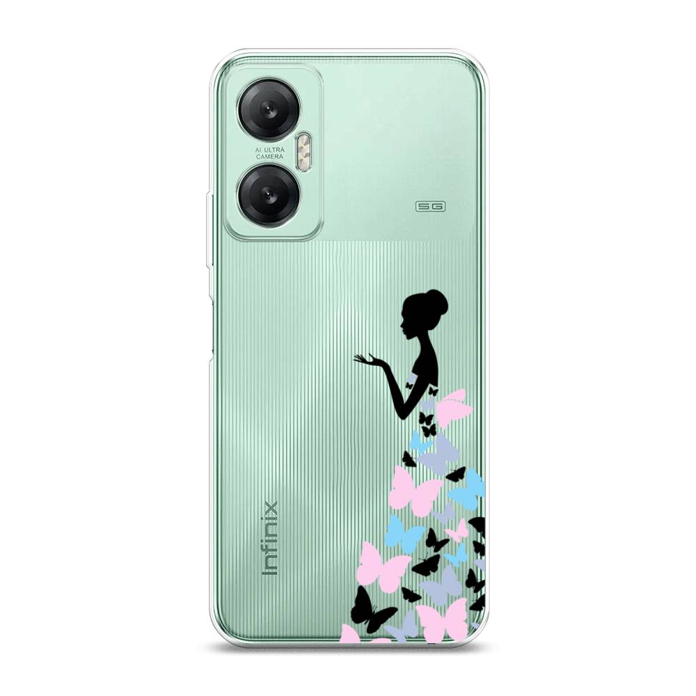 

Чехол Awog на Infinix HOT 20 5G "Платье из бабочек", Белый;розовый, 3103250-1