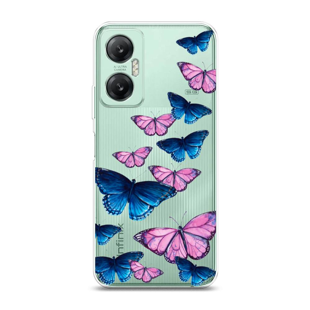 

Чехол Awog на Infinix HOT 20 5G "Полет бабочек", Синий;черный;розовый, 3103250-2