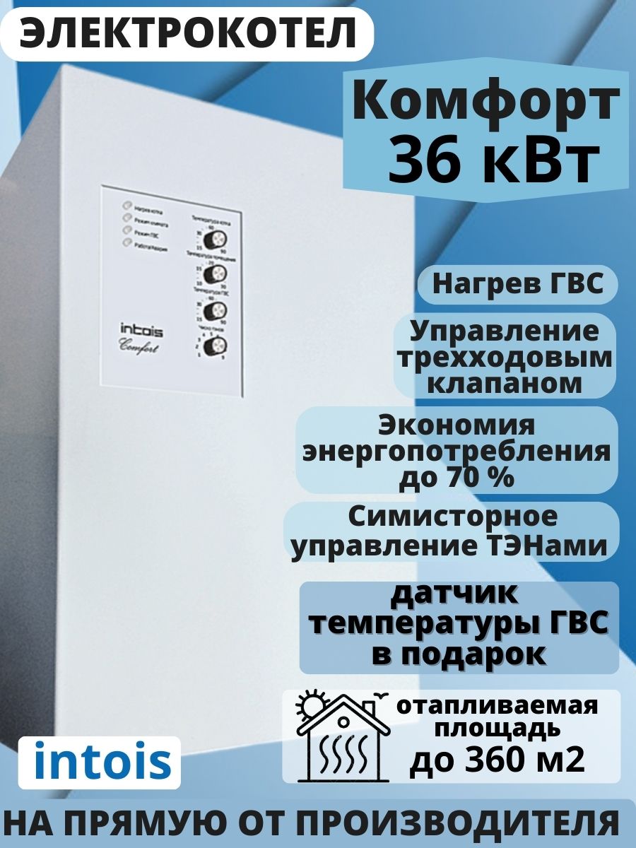 Электрический котел Интоис Комфорт 36 кВт 76757₽