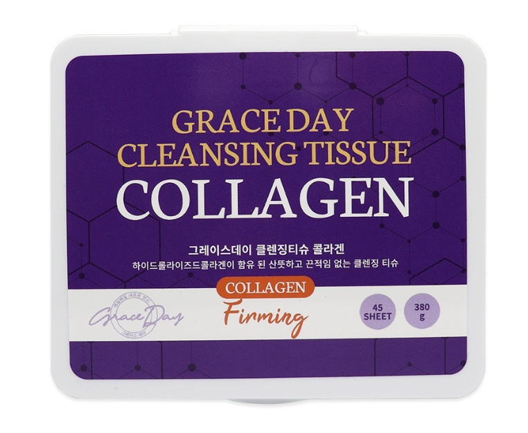 Влажные салфетки для снятия макияжа Grace Day Cleansing Tissue 45 шт