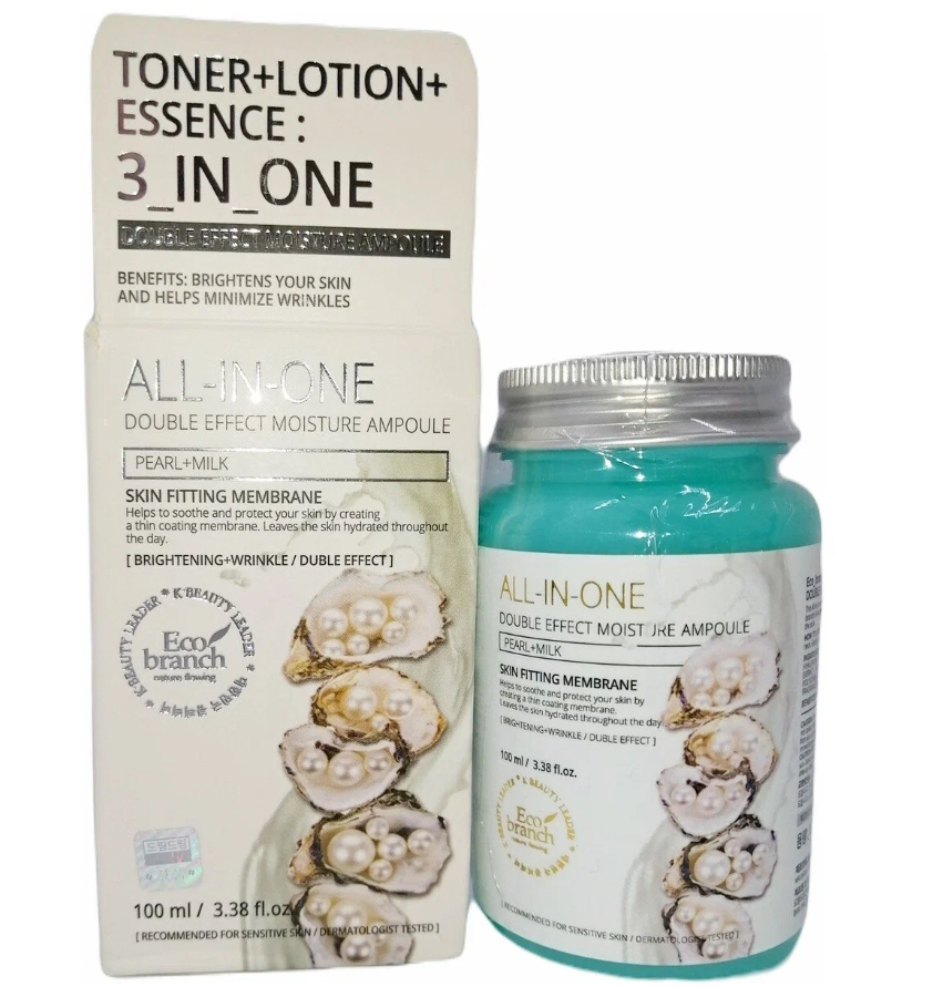 Ампульная сыворотка для лица Eco Branch Pearl + Milk 3-In-One Ampoule, 100 мл