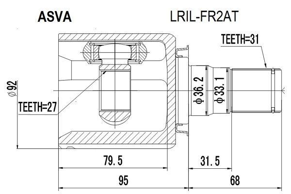 

ASVA ШРУС внутренний левый 27x36,3x31 ASVA LRILFR2AT