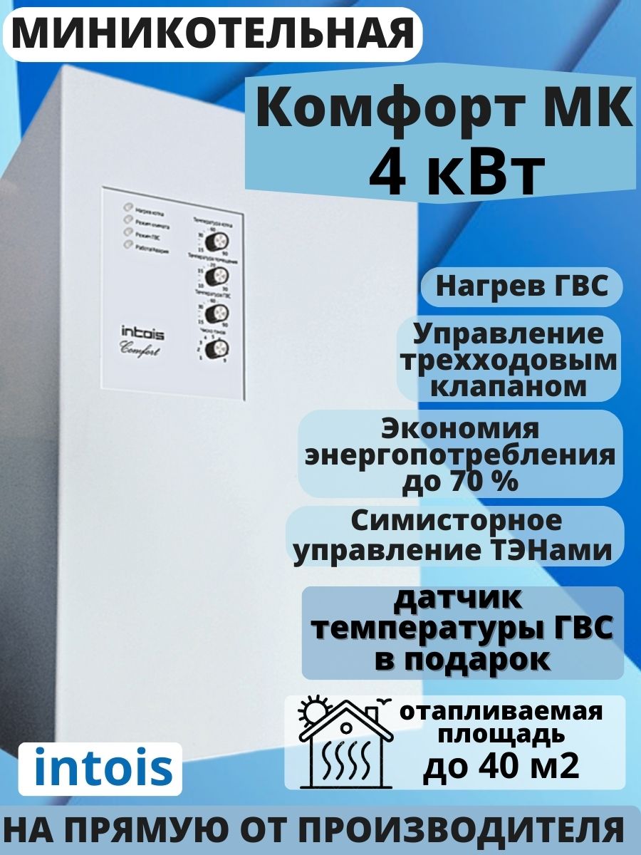 Электрический котел Интоис Комфорт МК 4 кВт 67908₽