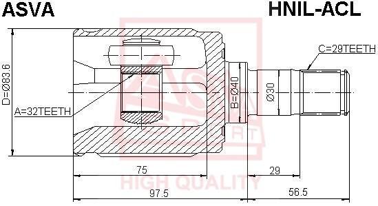 

ASVA ШРУС внутренний левый 32x40x29 ASVA HNILACL