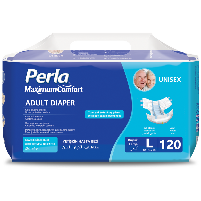 Подгузники для взрослых Perla Eco р. L 30 шт. 4 уп.