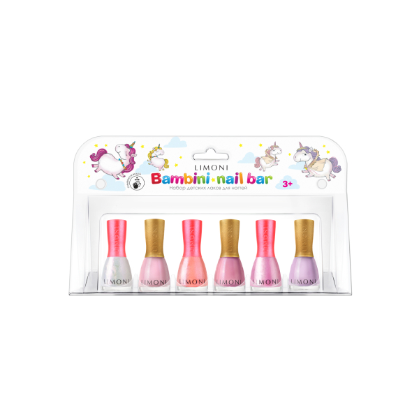 Набор лаков для ногтей LIMONI Bambini Nail Bar детский 6 шт 10256