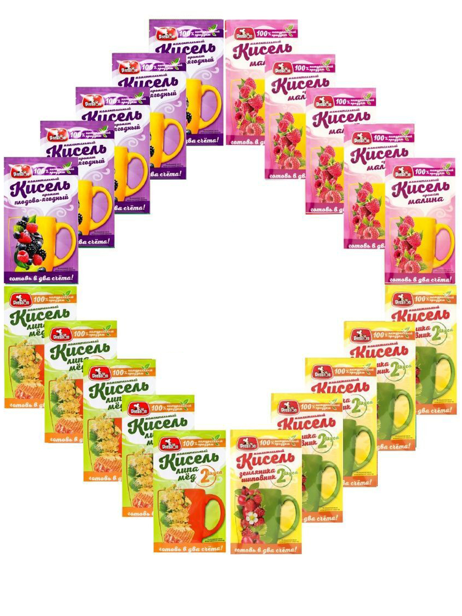 Кисель сухой Preston Моментальный ассорти 30 г х 20 шт