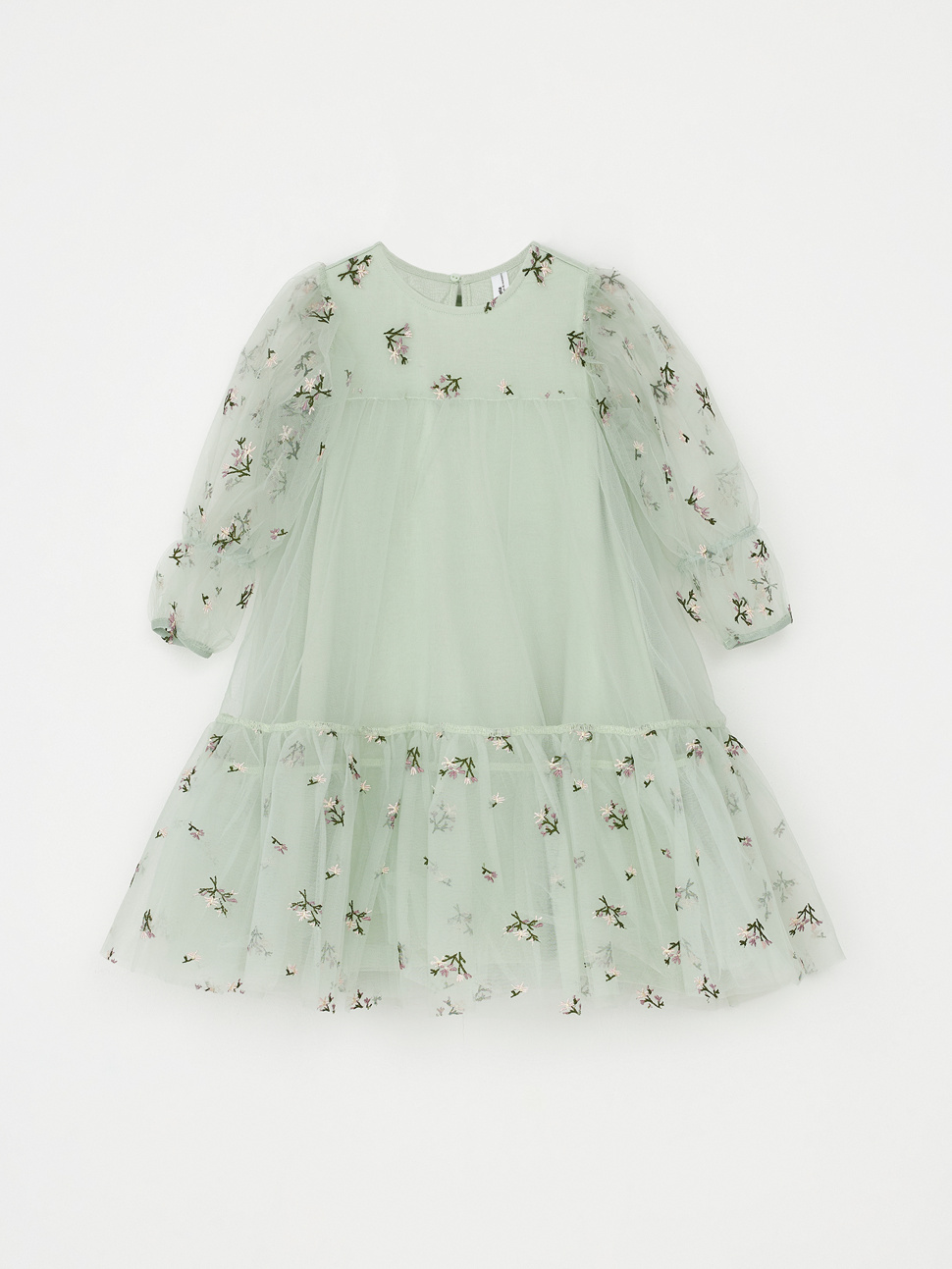 Нарядное платье с вышивкой для девочек 3803040733-19 цв. мятный р.98
