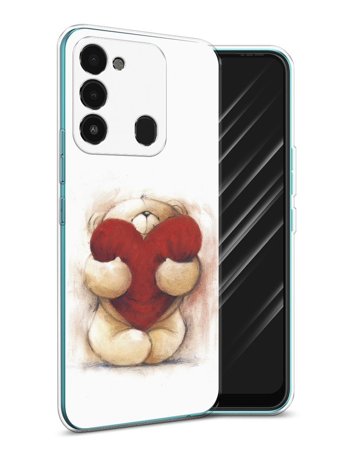 

Чехол Awog на Tecno Spark Go 2022/8С/9 "Мишка с сердцем 1", Разноцветный, 301250-6