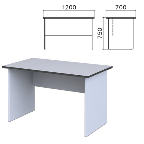 Стол письменный Монолит, 1200х700х750 мм, цвет серый, СМ1.11