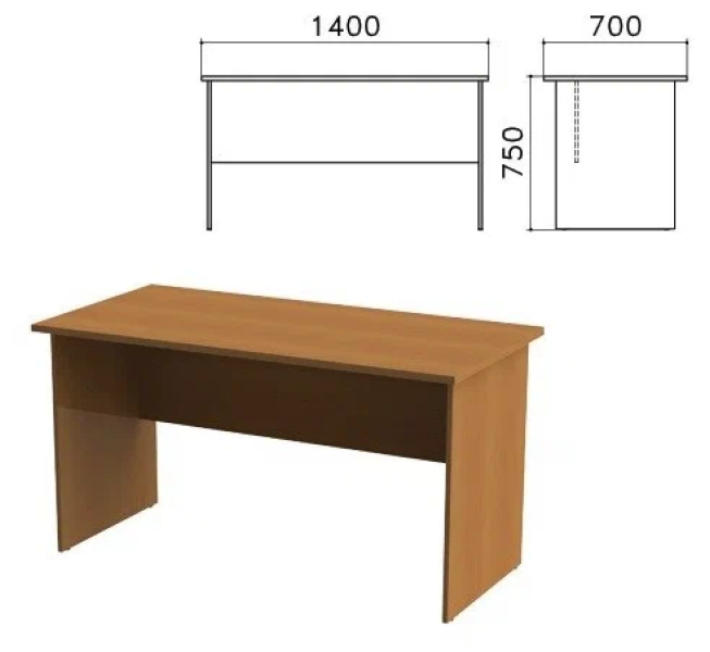 Стол письменный Монолит, 1400х700х750 мм, цвет орех гварнери, СМ2.3