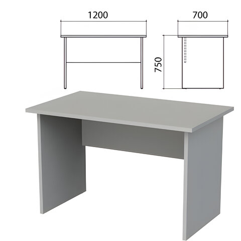 фото Стол письменный этюд, 1200х700х750 мм, серый, 400021-03
