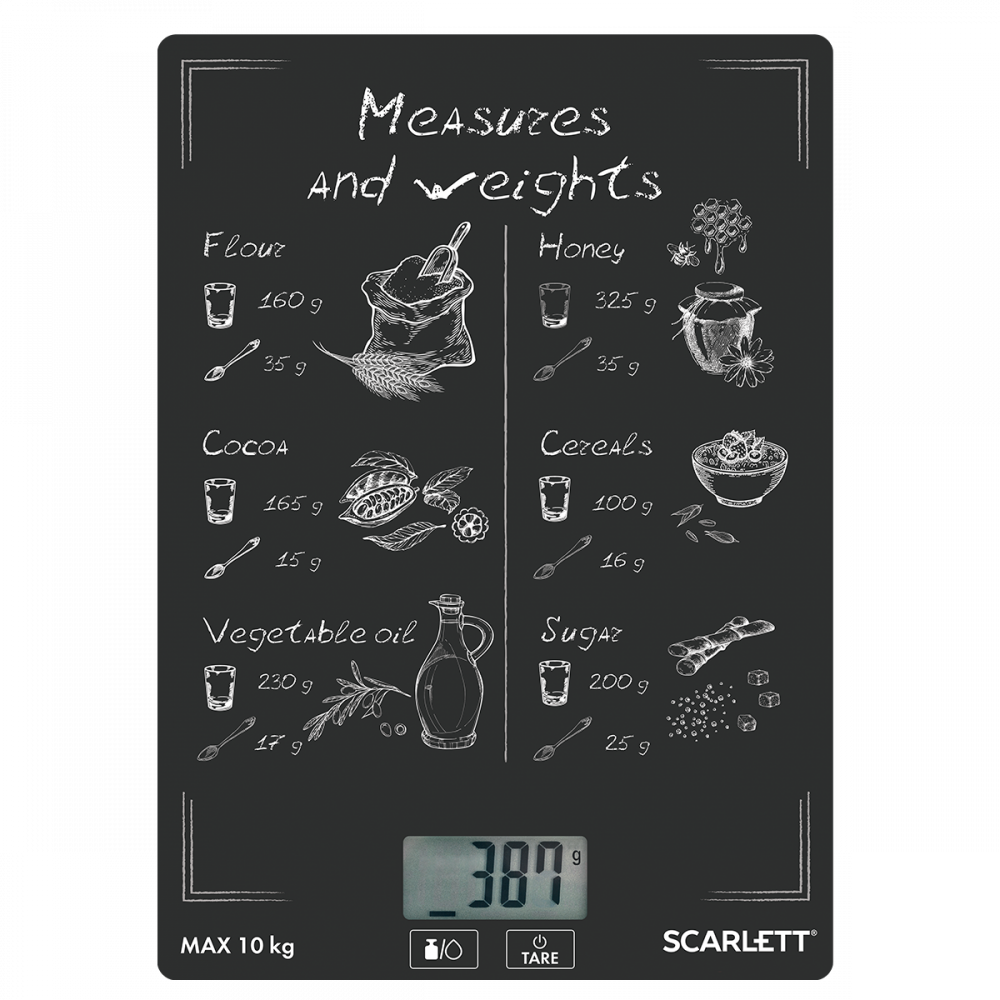 Весы кухонные Scarlett SC-KS57P64 Black весы кухонные scarlett sc ks57p54