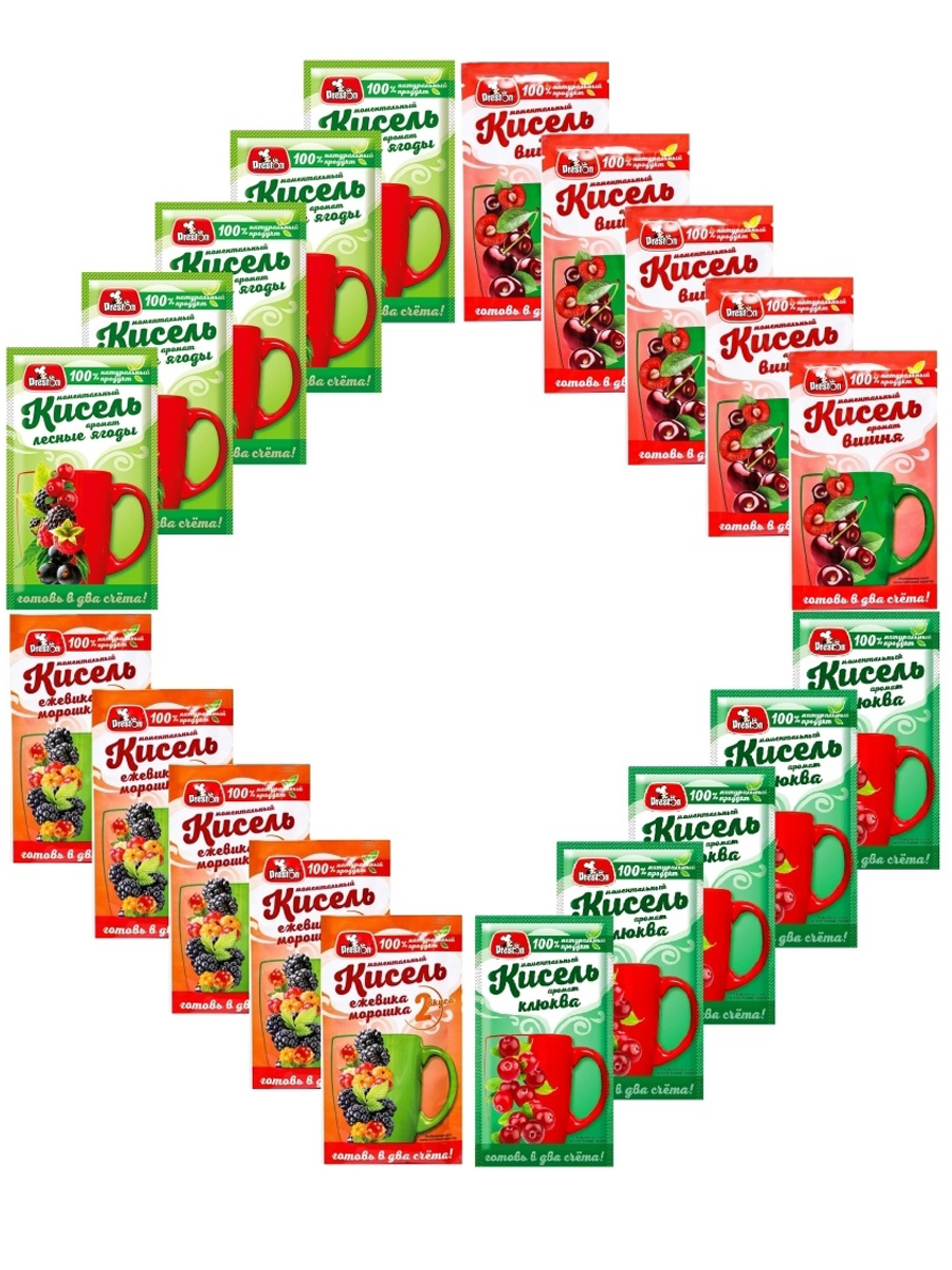 Кисель сухой Preston Моментальный в ассортименте 20 шт