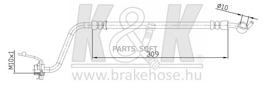 

Шланг Тормозной Ft1448 Hyundai Santa Fe 10-, Kia Sorento 09- Задн. Прав. Ft1448 K&K арт. F