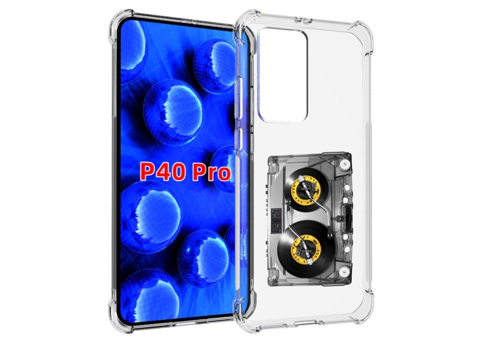 

Чехол MyPads Кассета музыкальная для Huawei P40 Pro противоударный, Прозрачный, Tocco
