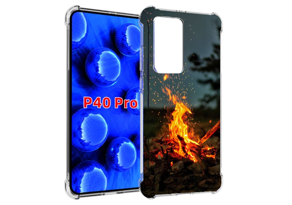 

Чехол MyPads Костер-ночное-небо для Huawei P40 Pro противоударный, Прозрачный, Tocco