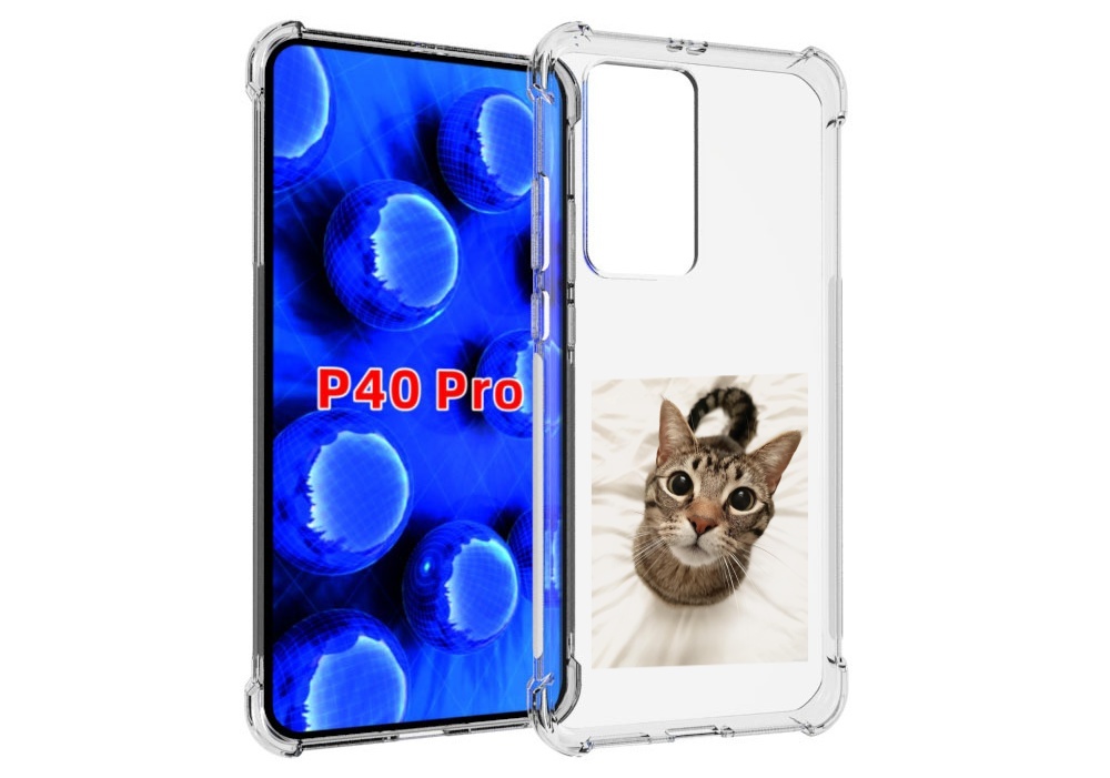 

Чехол MyPads Котик для Huawei P40 Pro противоударный, Прозрачный, Tocco