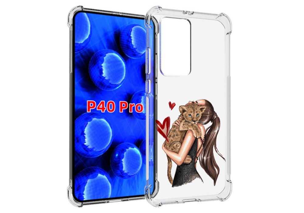 

Чехол MyPads Кошачья-любовь для Huawei P40 Pro противоударный, Прозрачный, Tocco
