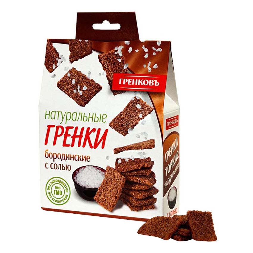 

Гренки ржаные Гренковъ Бородинские с солью 70 г