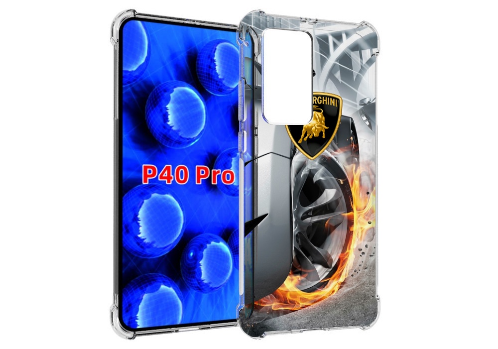 Чехол MyPads Ламборгини мужской для Huawei P40 Pro противоударный