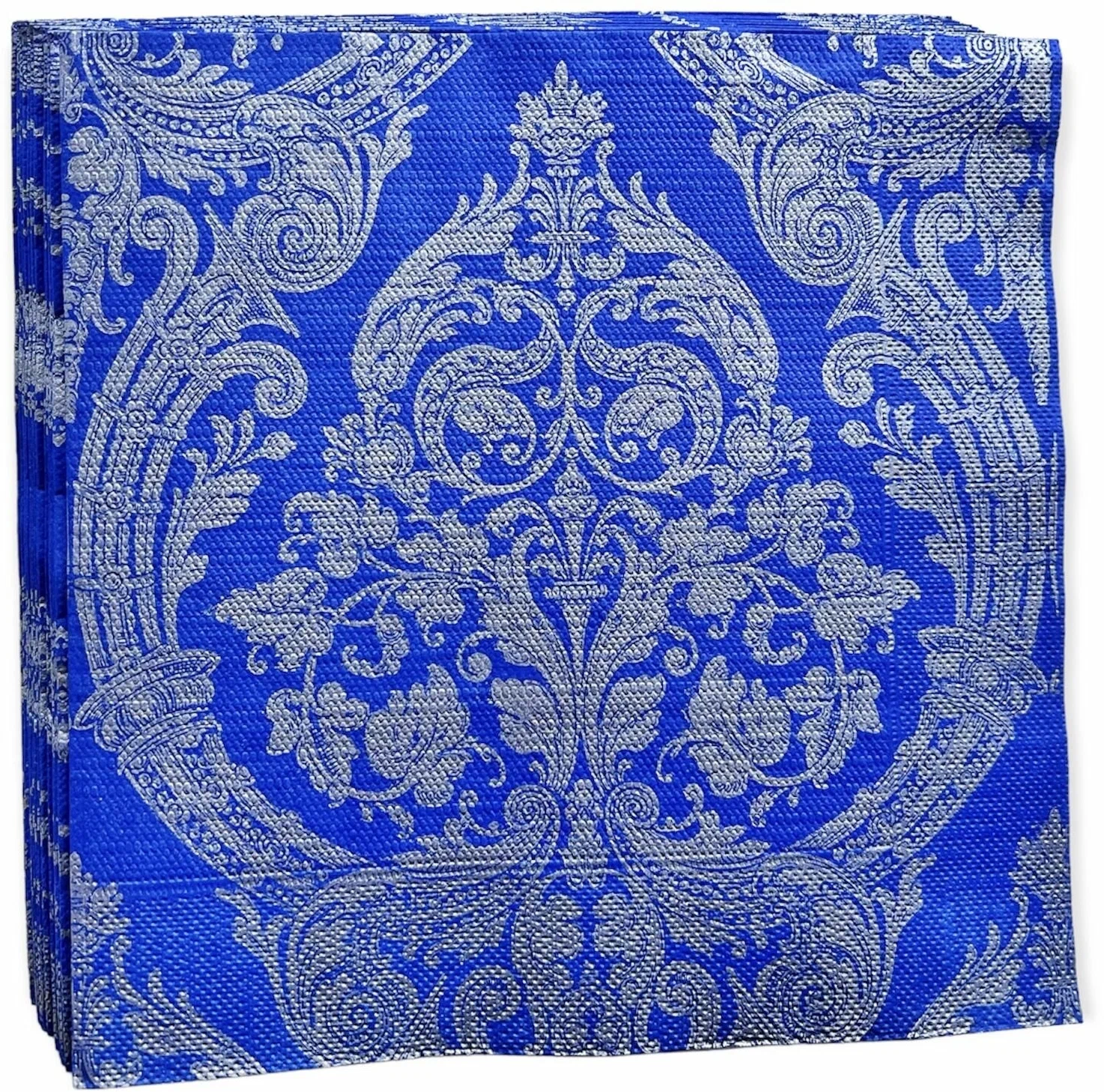 Салфетки бумажные Bouquet Home Collection Premium Серебряный на синем 40x40 см 20 шт.