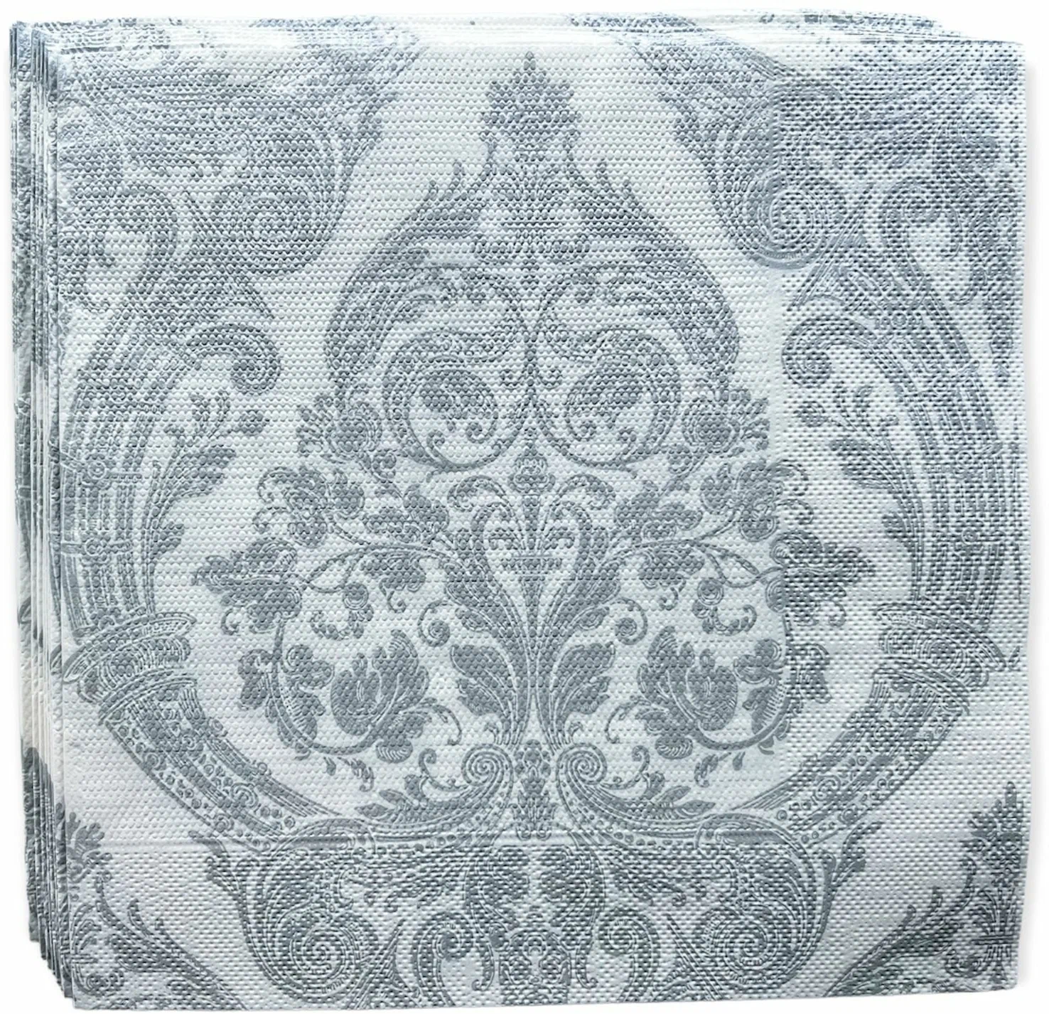 Салфетки бумажные Bouquet Home Collection Premium Серебряный на белом 40x40 см 20 шт.