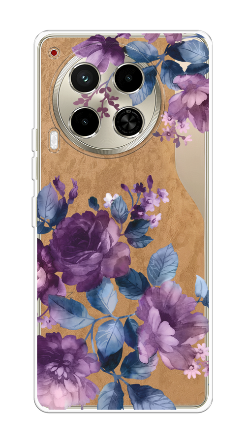 

Чехол на Tecno Camon 30 4G "Purple Blossoms", Синий;фиолетовый, 305650-1