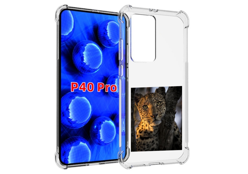 

Чехол MyPads Леопард для Huawei P40 Pro противоударный, Прозрачный, Tocco