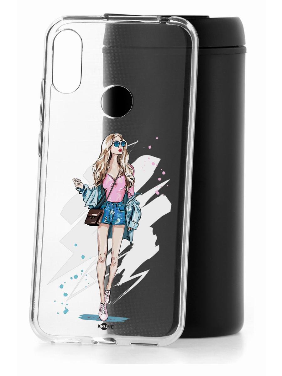 фото Чехол для huawei y6 2019 kruche print fashion girl кruче